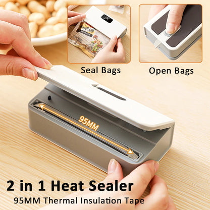 Rechargeable Mini Heat Sealer for Plastic Bags - Handheld Food Storage Sealing Machine