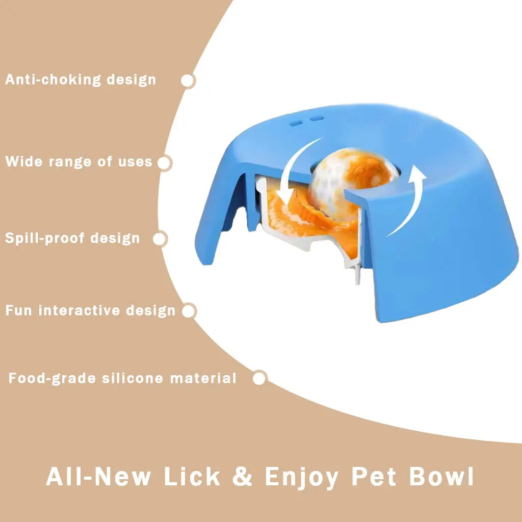 Non-Slip Anti-Choking Slow Feeder Dog Bowl - 3/4 Cup Capacity for Liquid Treats and Lickable Snacks