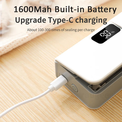 Rechargeable Mini Heat Sealer for Plastic Bags - Handheld Food Storage Sealing Machine