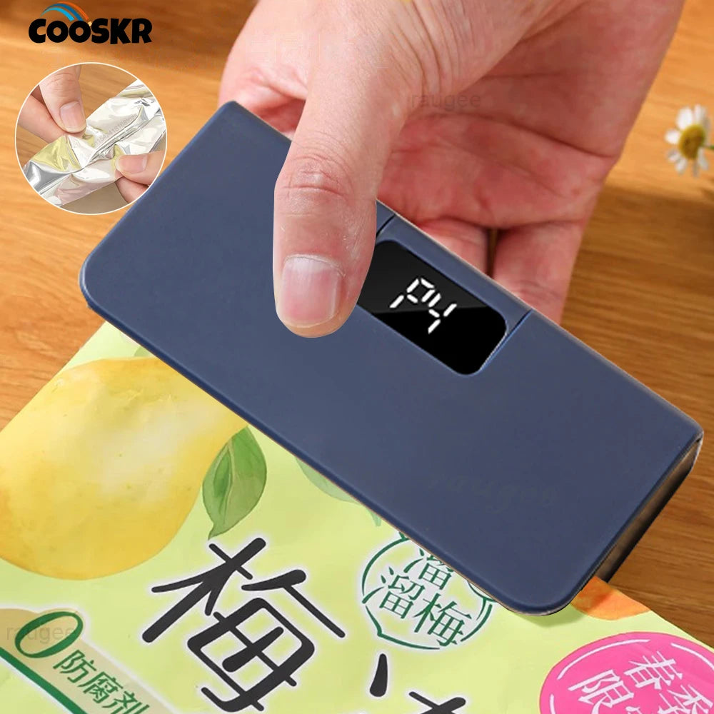 Rechargeable Mini Heat Sealer for Plastic Bags - Handheld Food Storage Sealing Machine