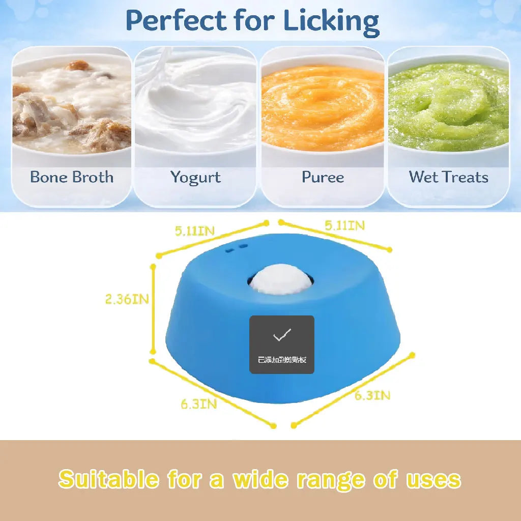 Non-Slip Anti-Choking Slow Feeder Dog Bowl - 3/4 Cup Capacity for Liquid Treats and Lickable Snacks
