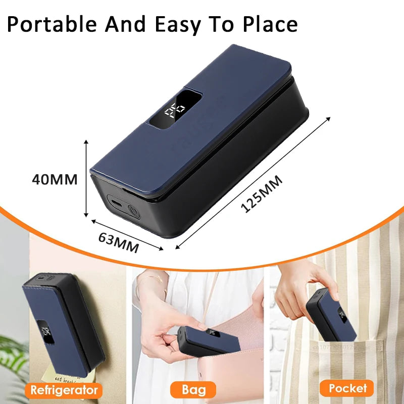 Rechargeable Mini Heat Sealer for Plastic Bags - Handheld Food Storage Sealing Machine