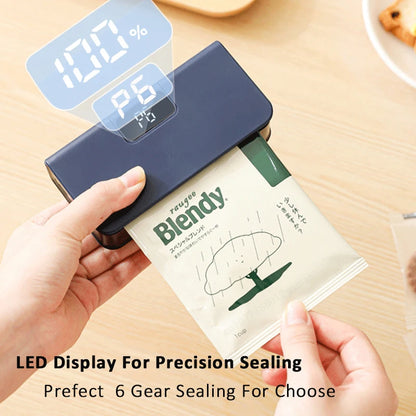 Rechargeable Mini Heat Sealer for Plastic Bags - Handheld Food Storage Sealing Machine