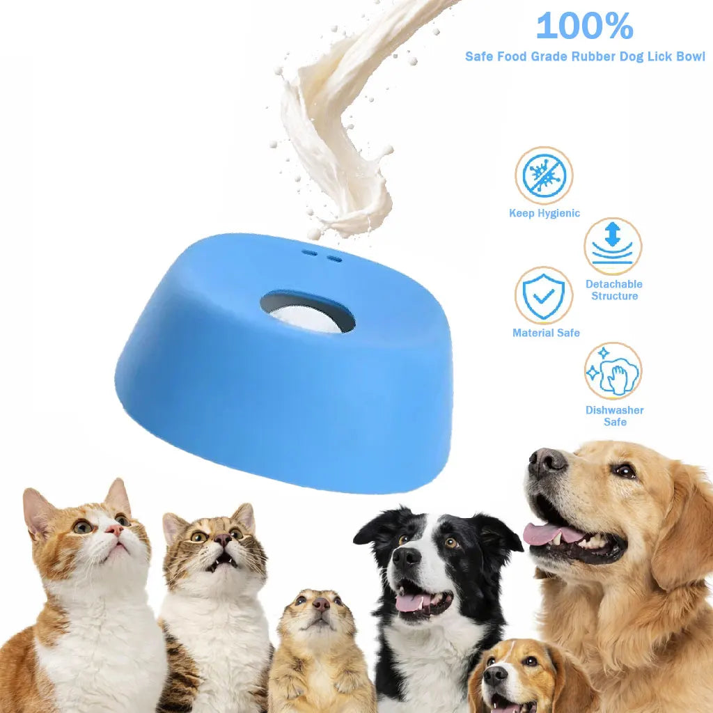 Non-Slip Anti-Choking Slow Feeder Dog Bowl - 3/4 Cup Capacity for Liquid Treats and Lickable Snacks