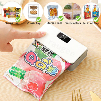 Rechargeable Mini Heat Sealer for Plastic Bags - Handheld Food Storage Sealing Machine